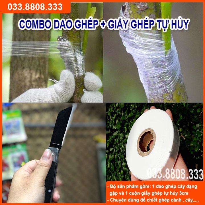 Combo Dao Ghép Cây Cán Gập & Giấy Ghép Cây Tự Hủy 3cm