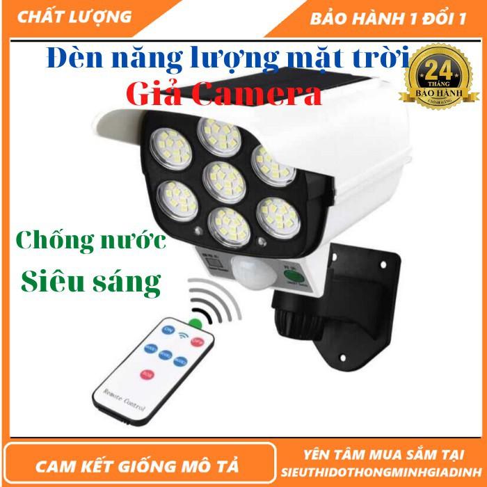 Đèn năng lượng mặt trời cảm ứng tự động BẬT TẮT có điều khiển - Giả camera chống trộm - mới nhất 2021