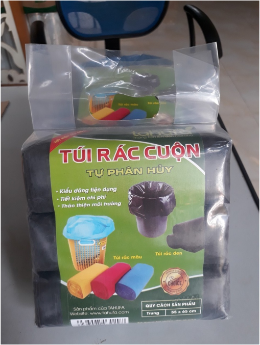 Combo 3 cuộn túi đựng rác không quai đen, bao rác tự phân hủy sinh học, thân thiện với môi trường GD623-TRac-Trung