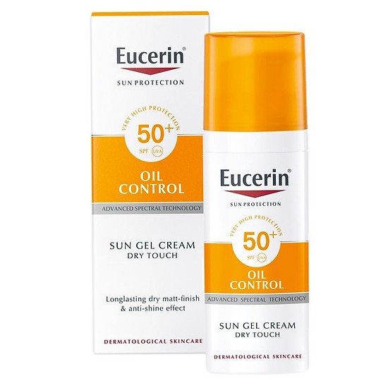 Kem Chống nắng cho da mụn, bị mụn trứng cá Eucerin Sun Gel-Creme oil control Dry Touch SPF50+ 50ml + tặng máy massage mặt ion