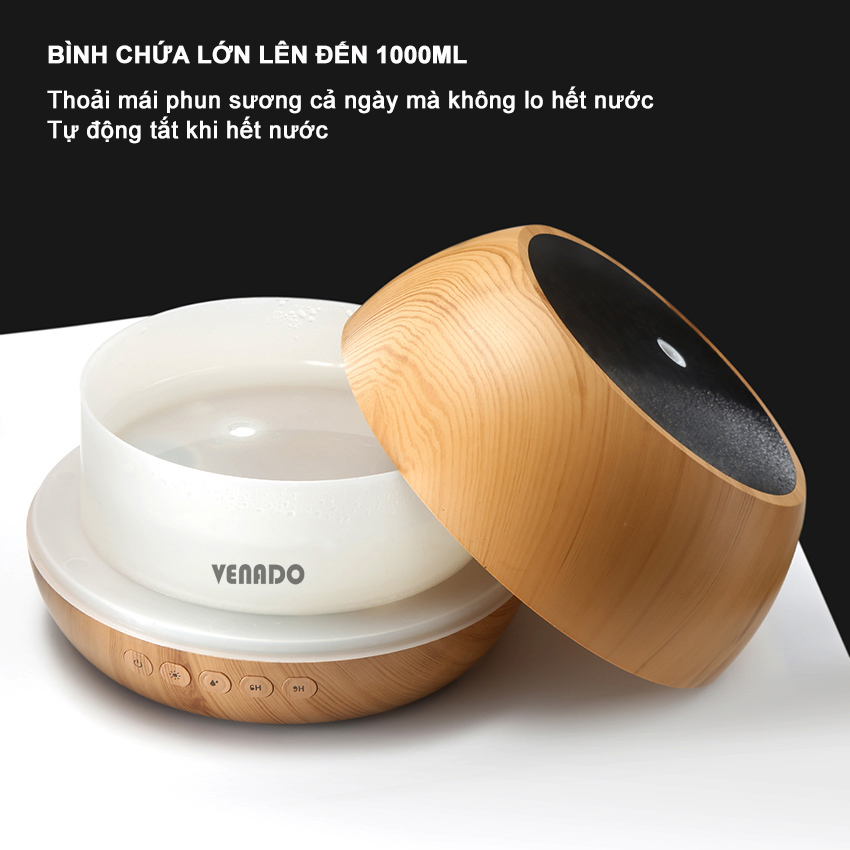 Máy xông tinh dầu 1000ml kiêm loa bluetooth không dây nghe nhạc cực chill Venado