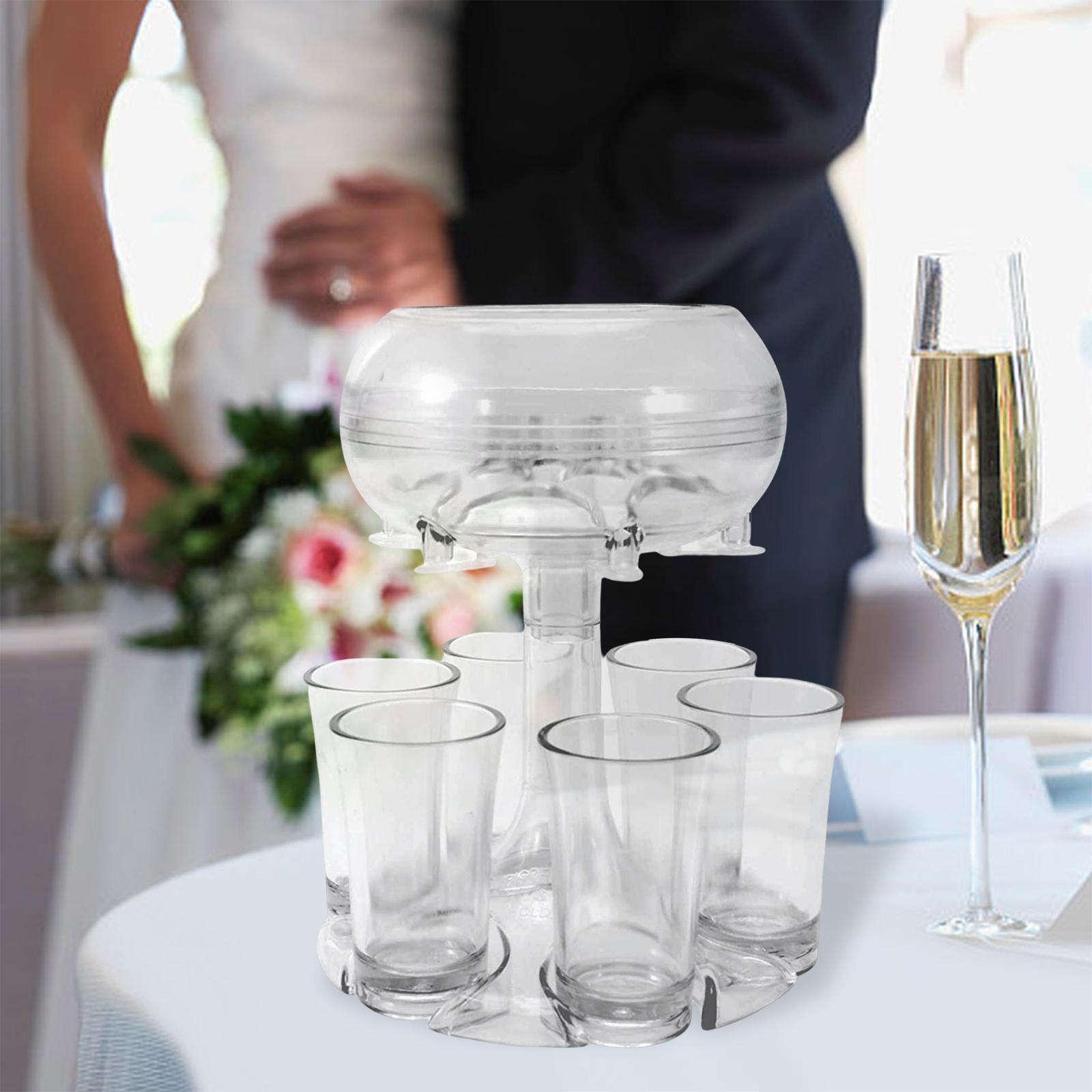 6 Shot Glass Dispenser and Holder for Beverage, Cocktail, Wine and Juice,