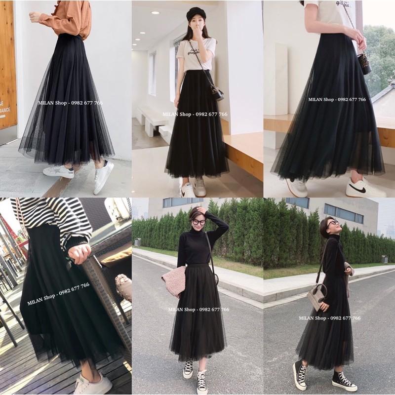 Chân váy công chúa dáng xoè dài 10 mảnh new