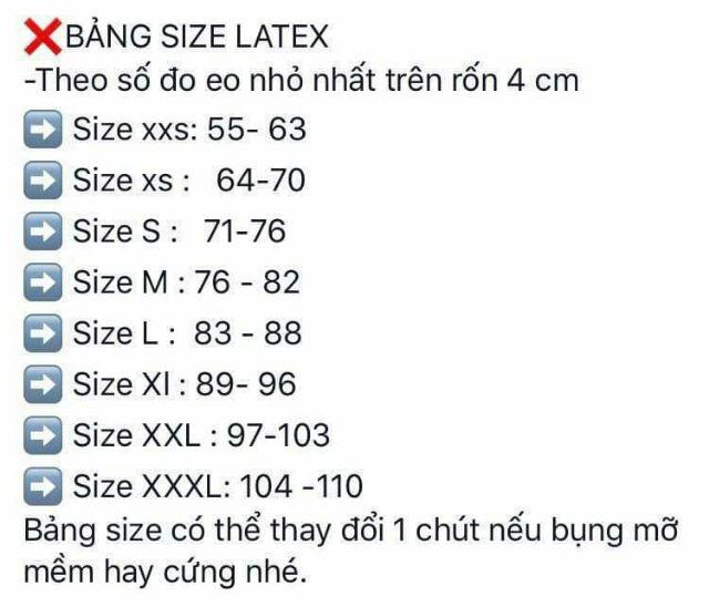 Đai nịt bụng (gen siết giảm eo) Latex 25 xương thông hơi