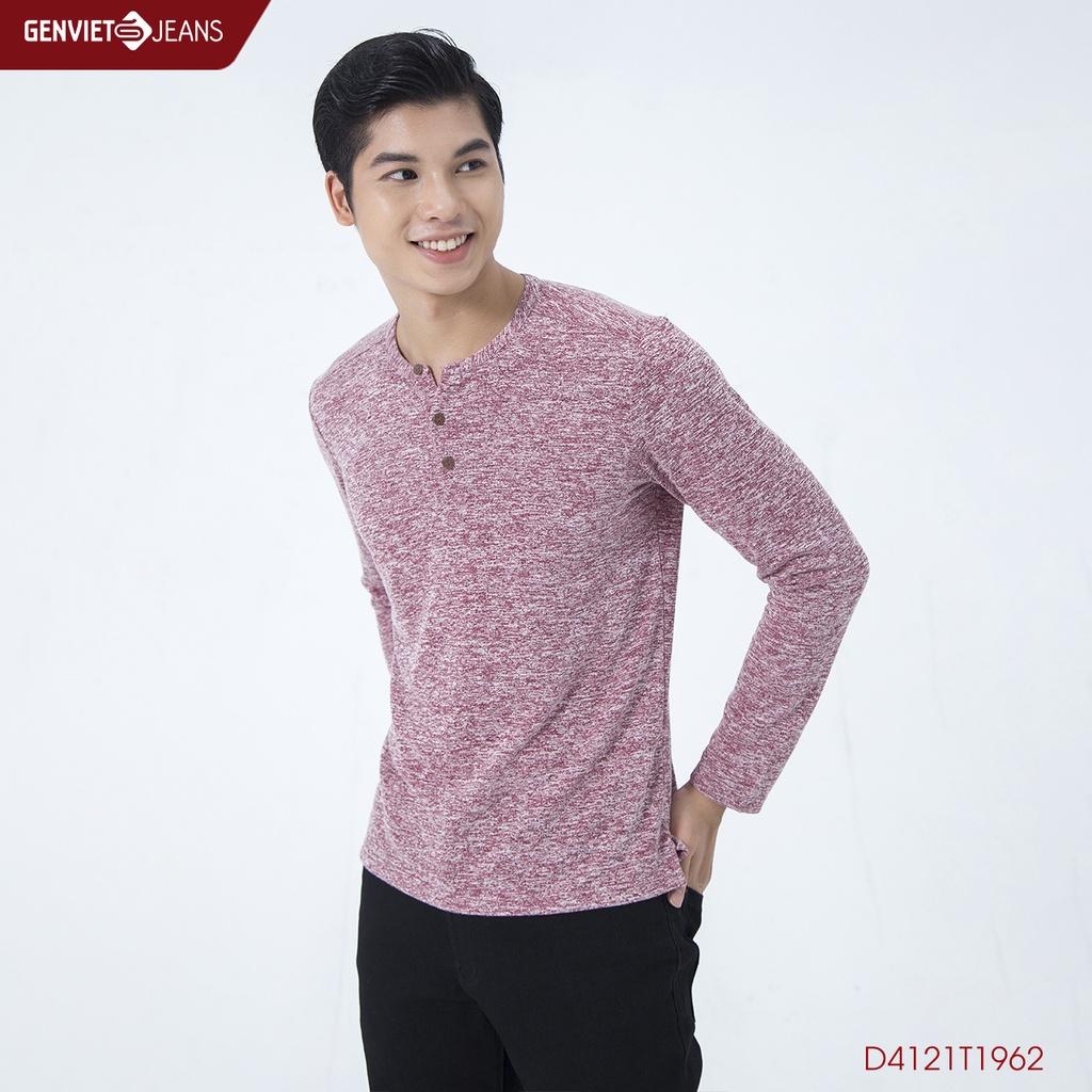 Áo Thun Nam Dài Tay Cổ Bổ Trụ GENVIET D4121T1962