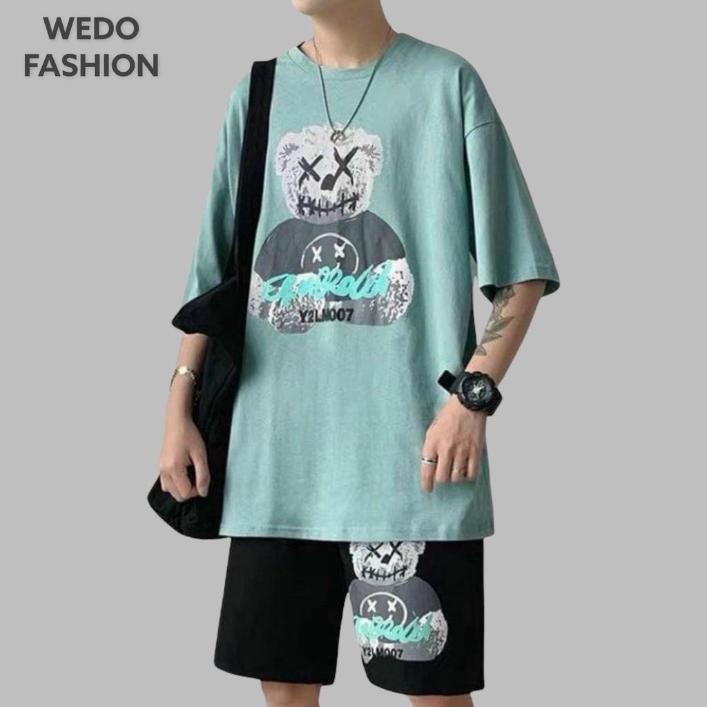 Set bộ quần áo nam nữ in gấu ERUBROLD, chất vải cotton mềm mát siêu cute