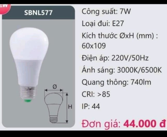 Combo đèn bàn học tròn + bóng Led 7W