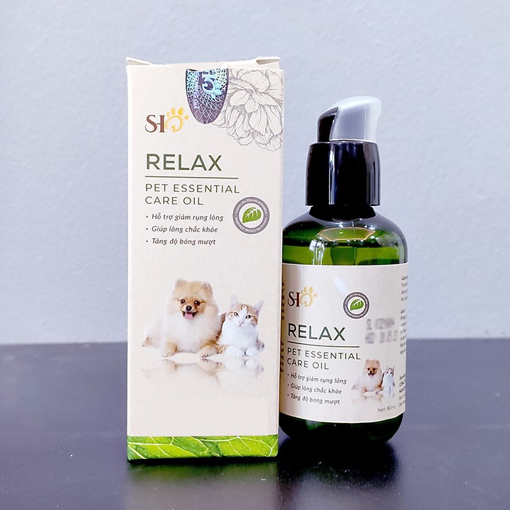 Tinh Dầu Dưỡng Lông Giảm Rụng Giúp Lông Chắc Khỏe Cho Chó Mèo SH Relax Pet Essential 80ml