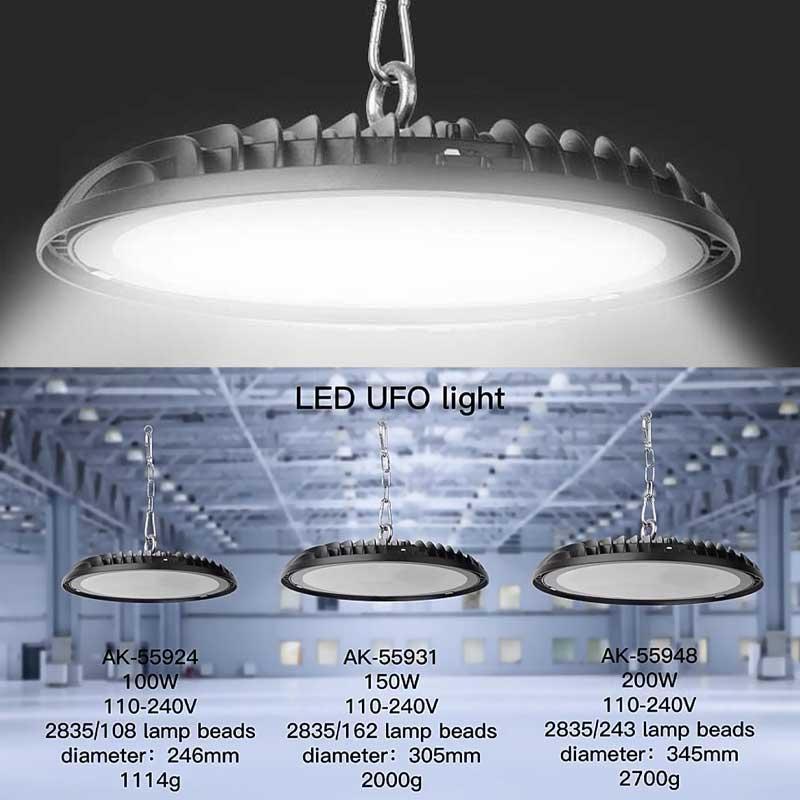 ĐÈN LED TREO NHÀ XƯỞNG UFO TRẮNG 100/150/200W AKKO STAR - HÀNG CHÍNH HÃNG