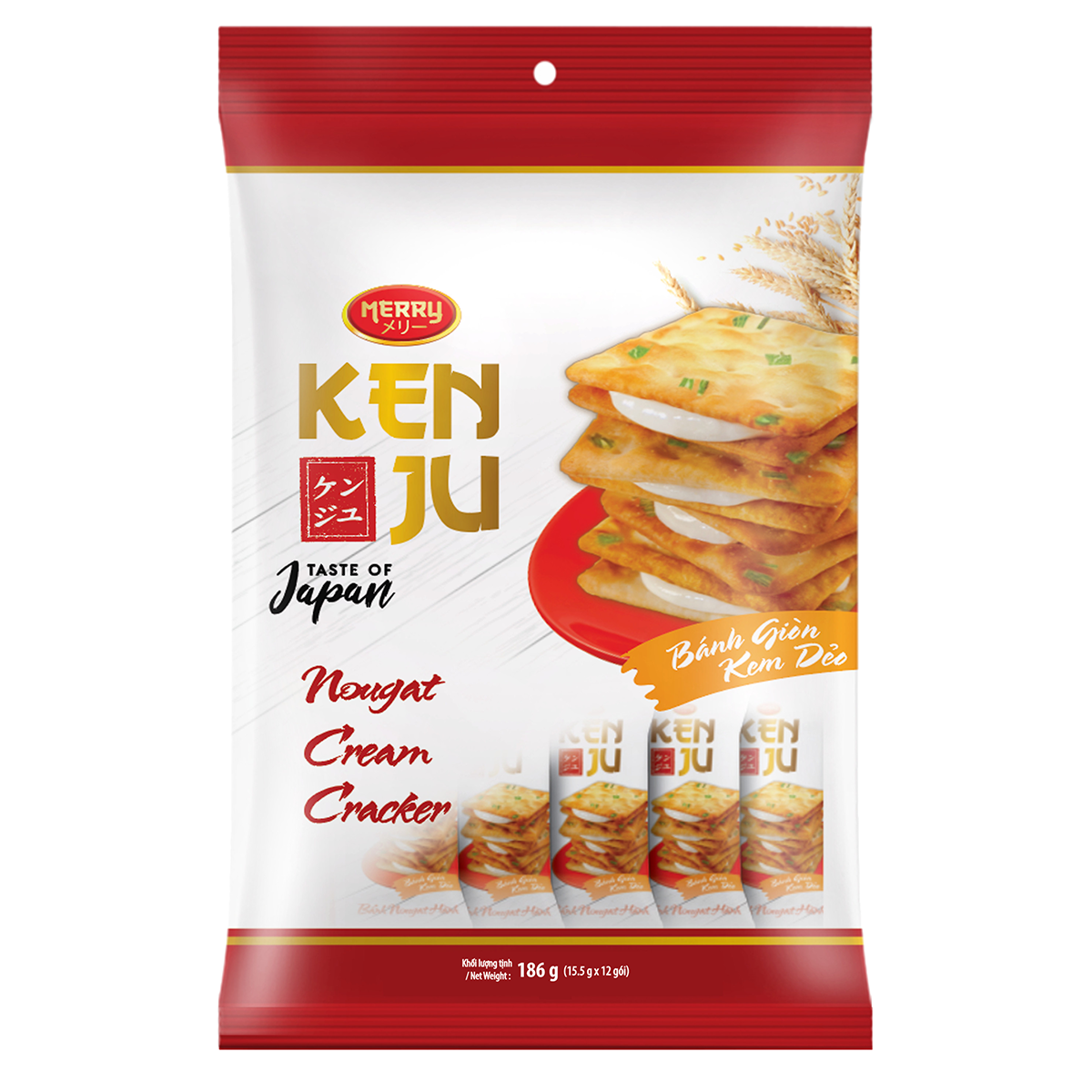 Combo 2 Túi Bánh Quy Richy Kenju Kem Dẻo 186gr - Hương Vị Nhật