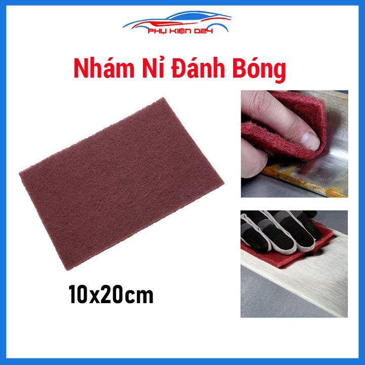 Bùi nhùi nhám nỉ đánh bóng 10x20cm vệ sinh chà bóng bề mặt tổng hợp nhựa, kim loại, gốm, sứ, gỗ