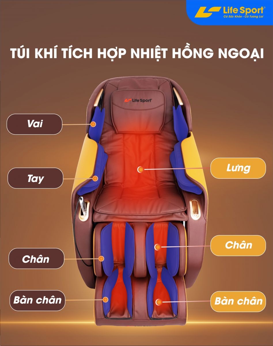 Ghế Massage Toàn Thân Lifesport LS-911, Ghế Massage Với Cảm Biến AI Dò Quét Cơ Thể, Đưa Ra Những Bài Massage Phù Hợp