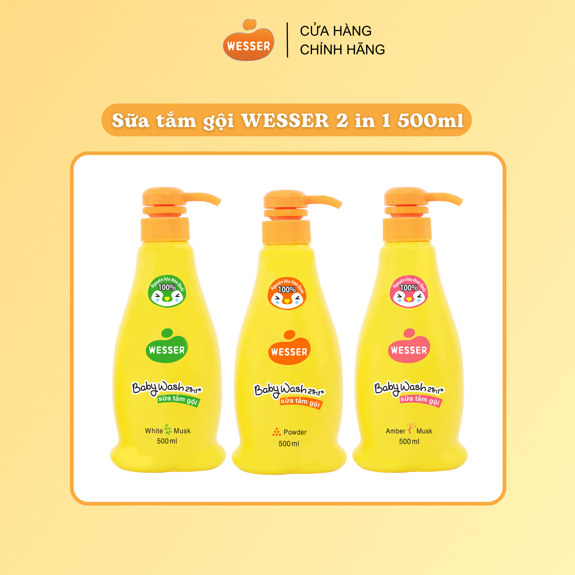 Sữa tắm gội Wesser 2 in 1 500ml