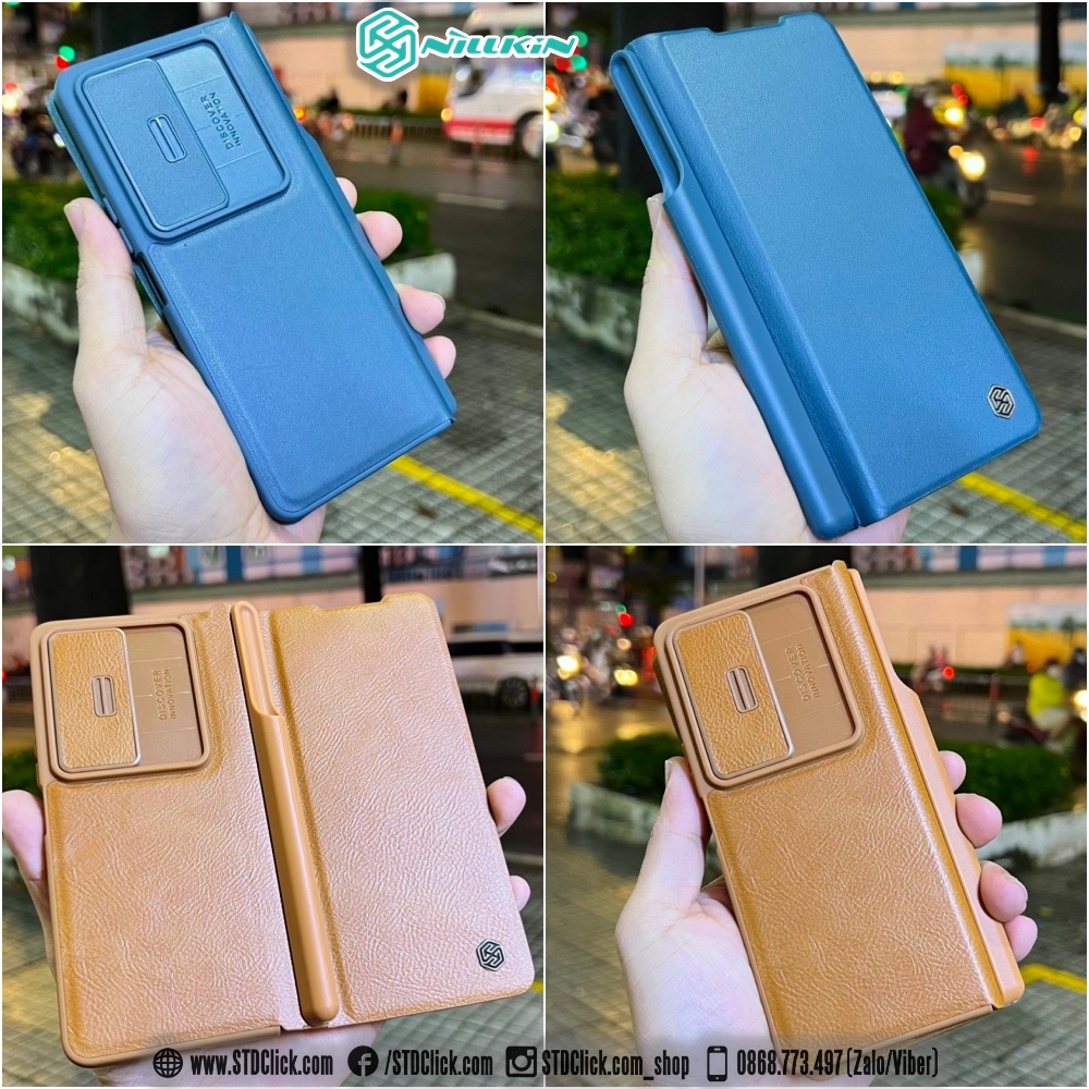 ỐP LƯNG DÀNH CHO ĐIỆN THOẠI SAMSUNG GALAXY Z FOLD 4 5G NILLKIN QIN CÓ KHE GIỮ BÚT KÈM NẮP BẢO VỆ CAMERA