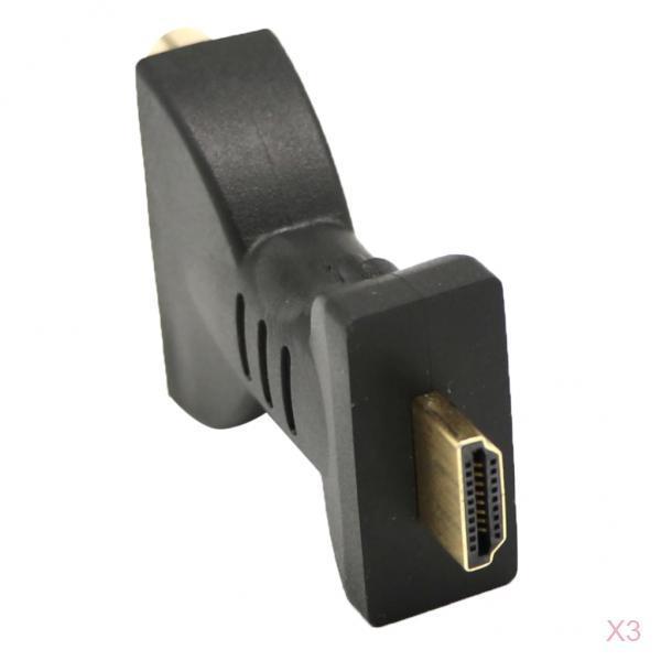 3 Pieces Male to 3 RCA Video Audio Adapter AV Converter for 1080P HDTV