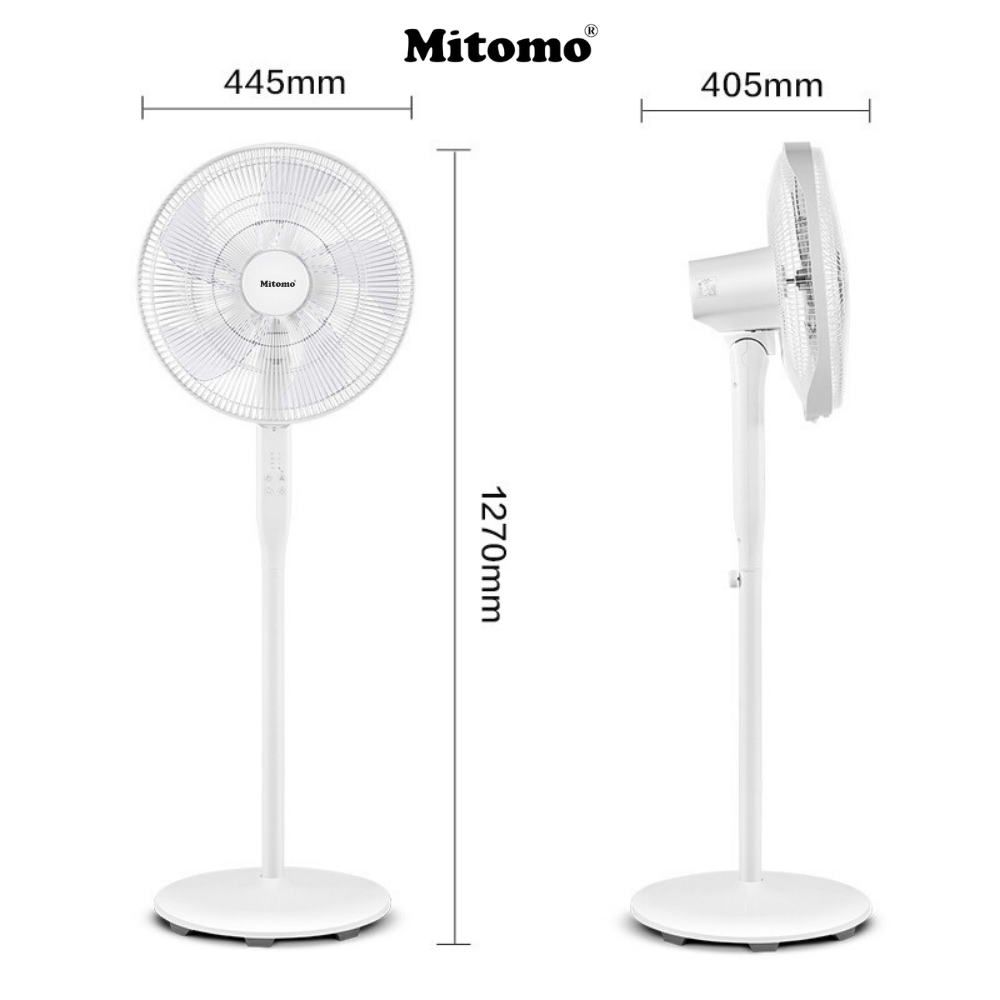 Quạt Cây Đứng Cao Cấp Mitomo FCE - 50AE MAX, có điều khiển từ xa, hẹn giờ, hoạt động siêu êm hàng chính hãng