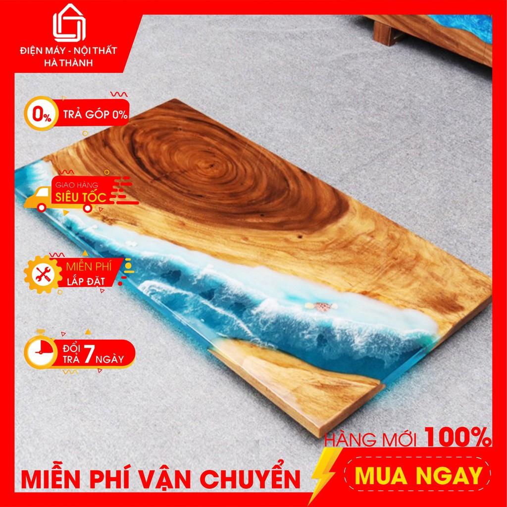 Mặt bàn Resin- Bàn chữ nhật gỗ me tây, Epoxy độc đáo