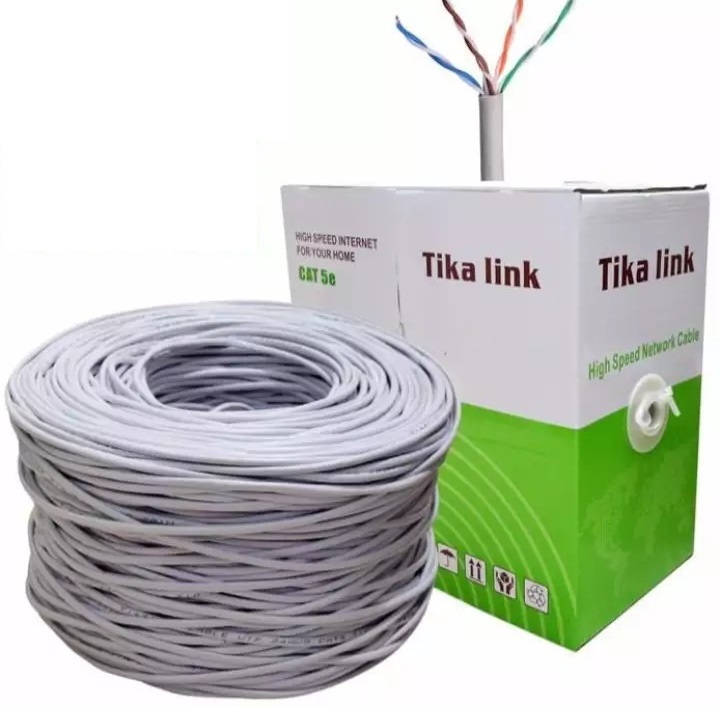 Dây mạng cat 5 Tika-link 305m lõi nhôm tặng kèm túi hạt mạng 100 hạt - Hàng chính hãng