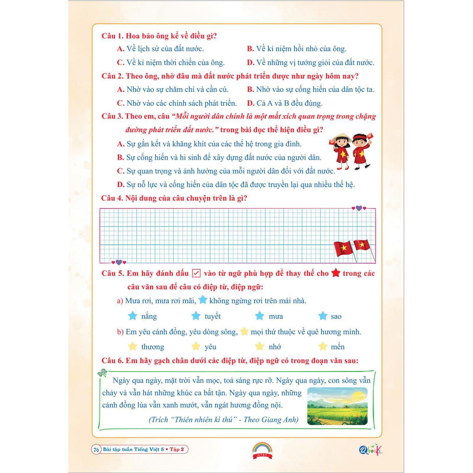 Bài Tập Tuần Tiếng Việt 5 (Cả Năm) - Chân Trời Sáng Tạo - Bản Quyền