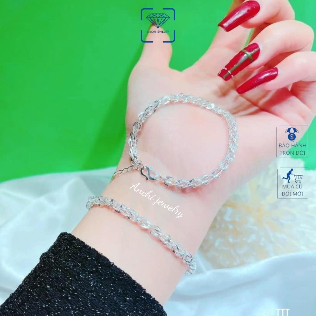 Lắc tay đuôi phụng nữ bạc mạ vàng sợi to trơn cá tính, Anchi jewelry