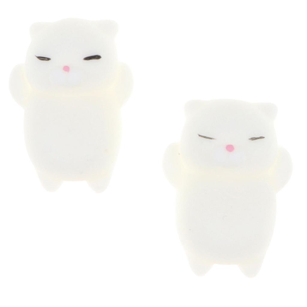 2 Pcs Squishy Soft Slow Rising Squishes TPR Stress Relief Mini Cat Toy