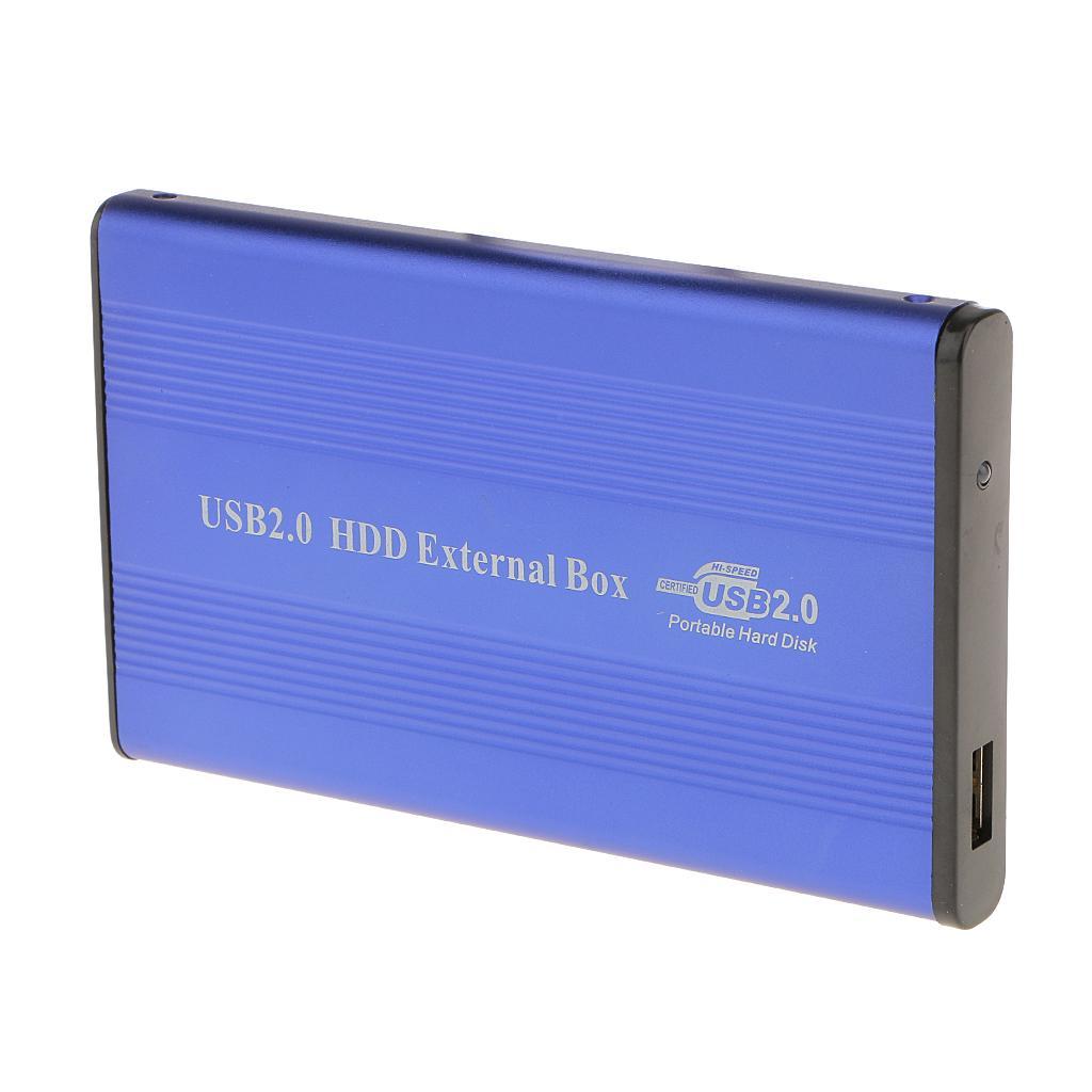 USB2.0 HDD Hard Drive External Enclosure 2.5" IDE PATA HDD Case Blue
