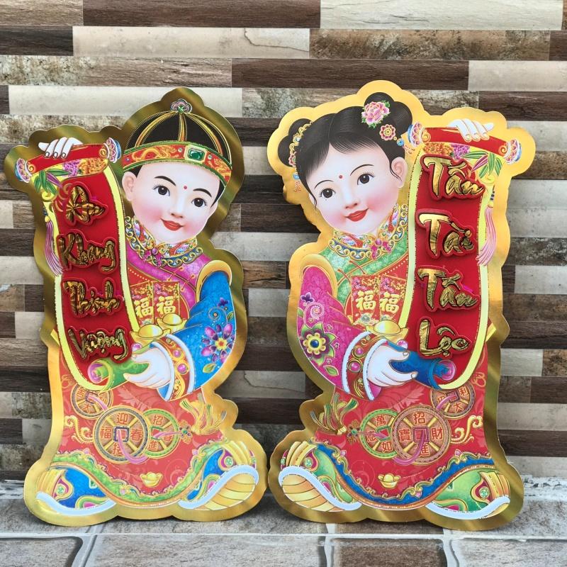 Decal Trang Trí Tết 2022 Bé Chúc Xuân Nhâm Dần .Em bé tiên đồng ngọc nữ.