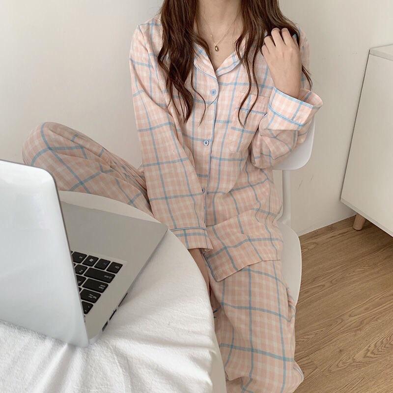 Bộ Pyjama dài tay lookbook Hàng QC cực xinh