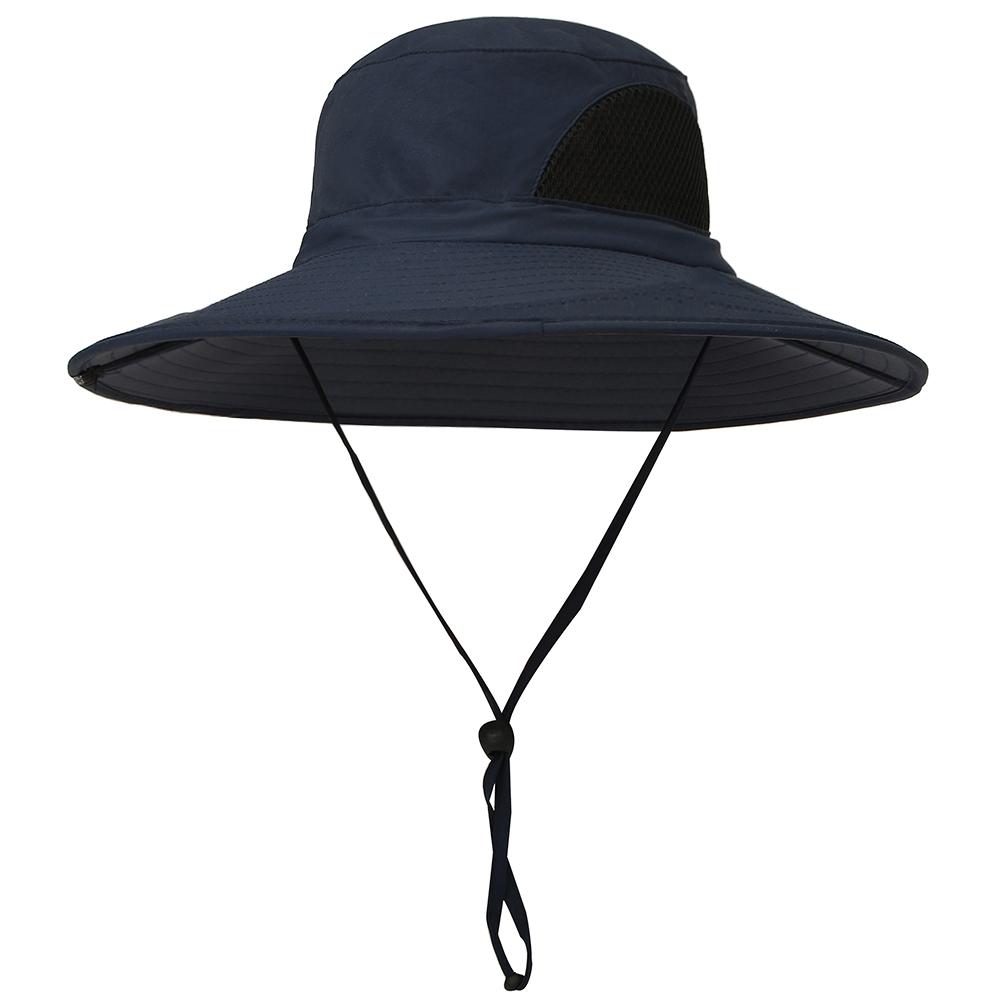 Mũ rộng vành bằng nylon nhẹ chất lượng cao, chống nắng , thiết kế lưới 2 bên thoáng khí, có dây rút
