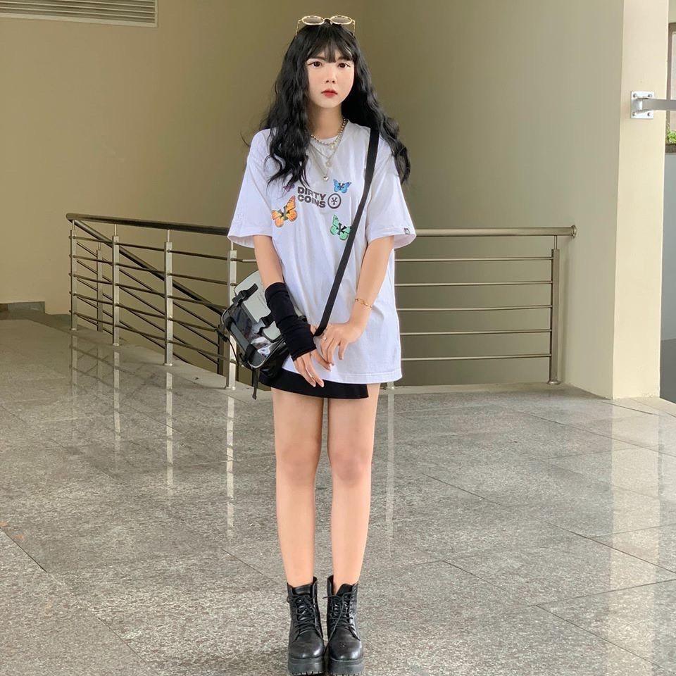 Áo Thun Tay Lỡ Rộng UNISEX In Họa Tiết Butterfly