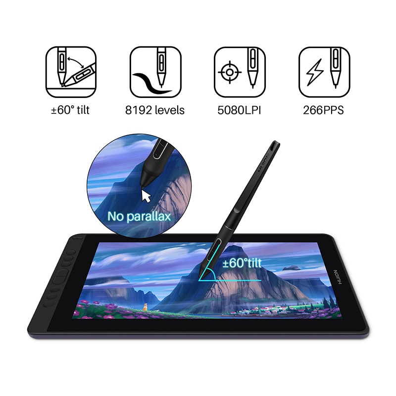 Bộ Quà Tặng Trị Giá 1199K - Bảng Vẽ Điện Tử Màn Hình LCD 13inch Huion Kamvas 13 (GS1331) Có Giá Đỡ ST300 Hàng Chính Hãng. Huion Kamvas 13 Graphics Tablet Monitor AG Glass Pen Display Drawing Screen 8192 Battery-free Stylus for Android Windows MacOS