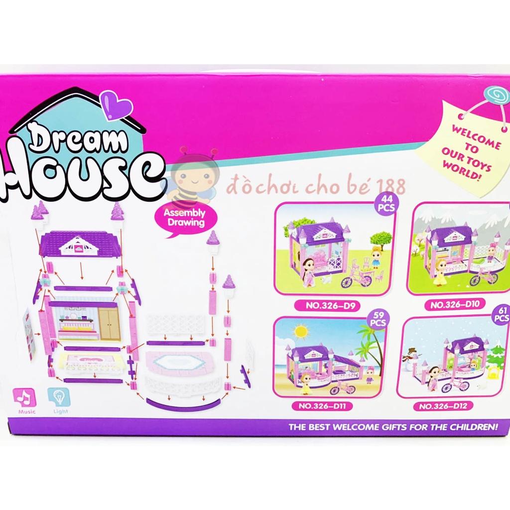 Nhà búp bê cỡ lớn cho trẻ - Mô hình nhà bao gồm nội thất lắp ráp tùy biến theo ý của trẻ. Xếp hình nhà búp bê