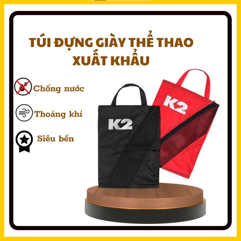 Túi đựng giày dép thể thao K2 - Túi đựng giày đá banh , du lịch , tập gym - Chống bụi , nước có tay cầm / Kích thước túi 38x28 cm