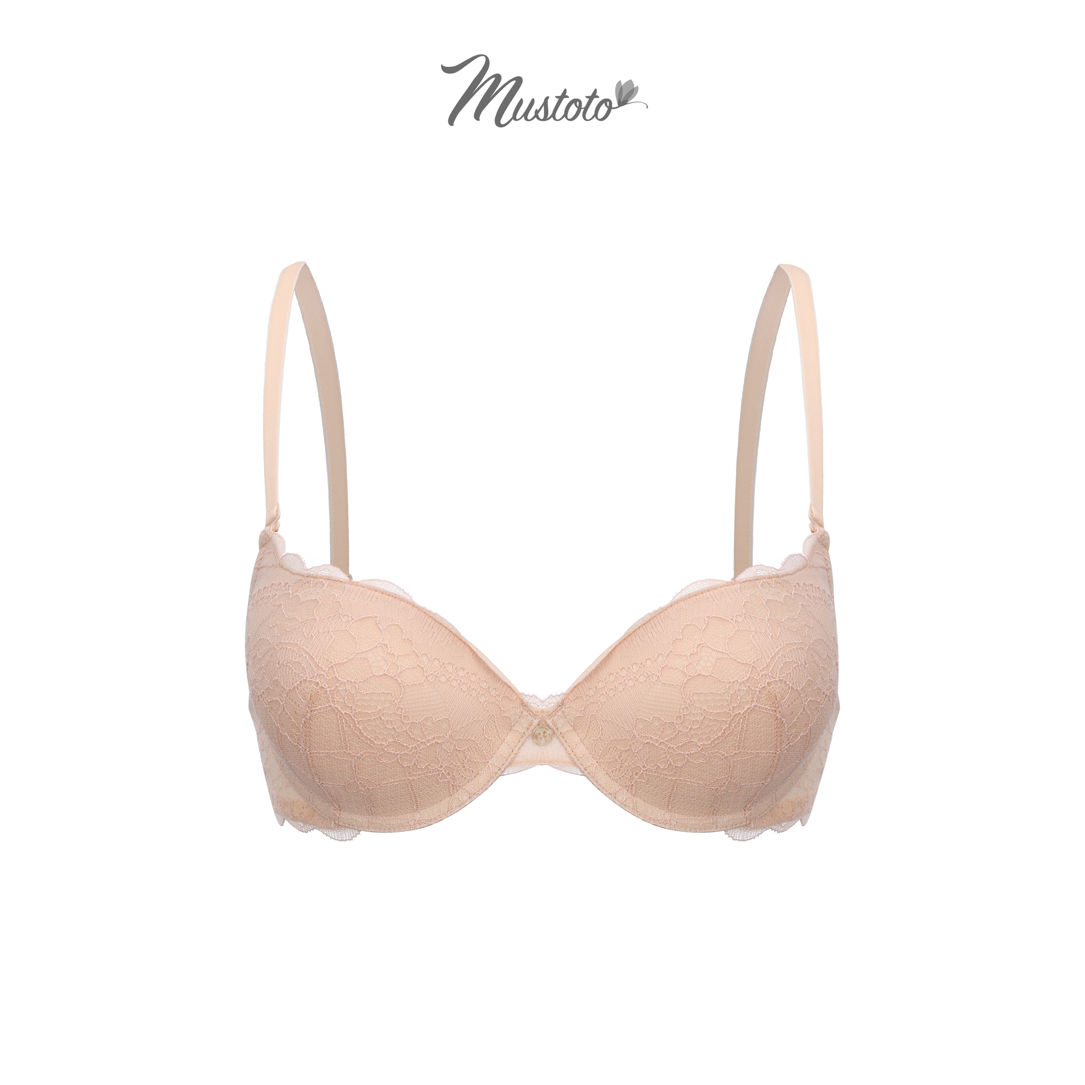 Áo Lót Nữ Ren Mút Vừa Nâng Ngực Bra Camellia Mustoto Ma08 - Da Nhạt - 38