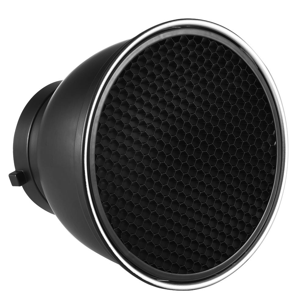 Bộ khuếch tán đèn phản xạ tiêu chuẩn 7 "Đĩa bóng với lưới tổ ong 20 ° 40 ° 60 ° cho đèn flash Bowens Mount Studio