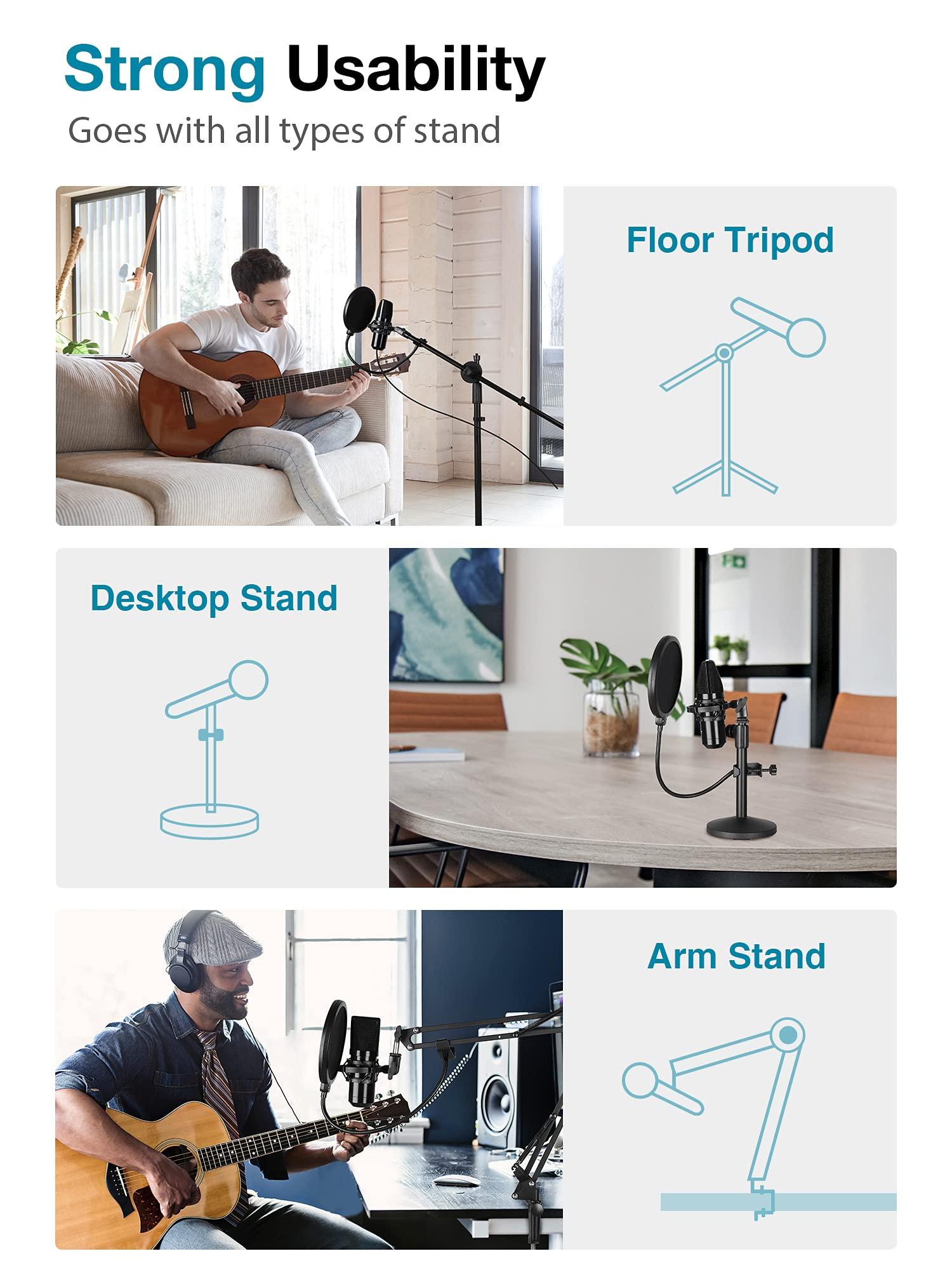 Micrô bộ lọc pop với bảo vệ âm thanh hai lớp bảo vệ popfilter cho màu xanh Yeti và studio ghi âm studio