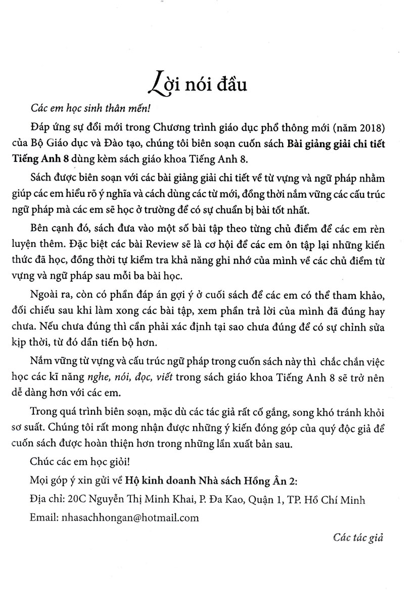 Bài Giảng Và Lời Giải Chi Tiết Tiếng Anh 8 (Dùng Kèm SGK Kết Nối - Global Success) _HA