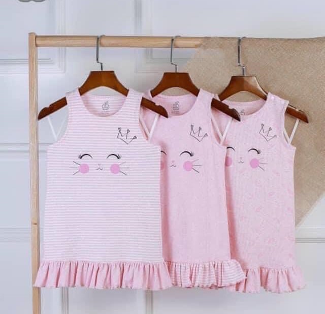 Đầm xuông bèo nhún Công chúa nhỏ D022