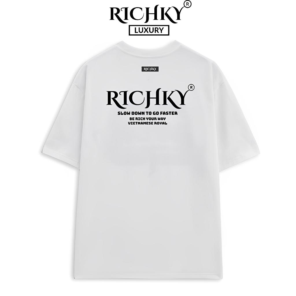 [Mã INBAU300 giảm 10% đơn 250K] Áo Thun Unisex Richky Premium Tee Luxury Be Rich Your Way Trắng - RKP05