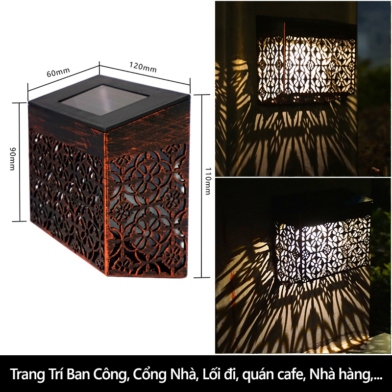 Đèn Trang Trí Năng Lượng Mặt Trời Gắn Tường, Lắp Đặt Dễ Dàng, Trang Trí Ban Công, Cổng Nhà - DA3029
