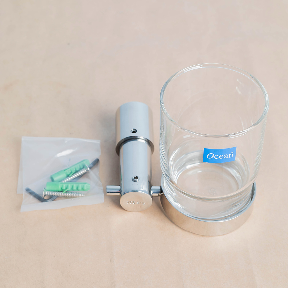 Kệ ly đơn | ly bàn chải đế inox 304 | Ly thủy tinh