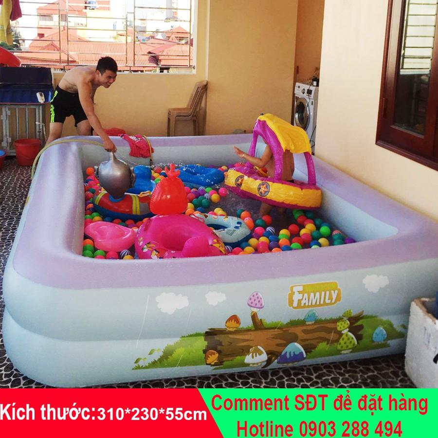 Bể bơi phao gia đình Summer Baby KT 315*250*55CM (tặng kèm bơm điện)