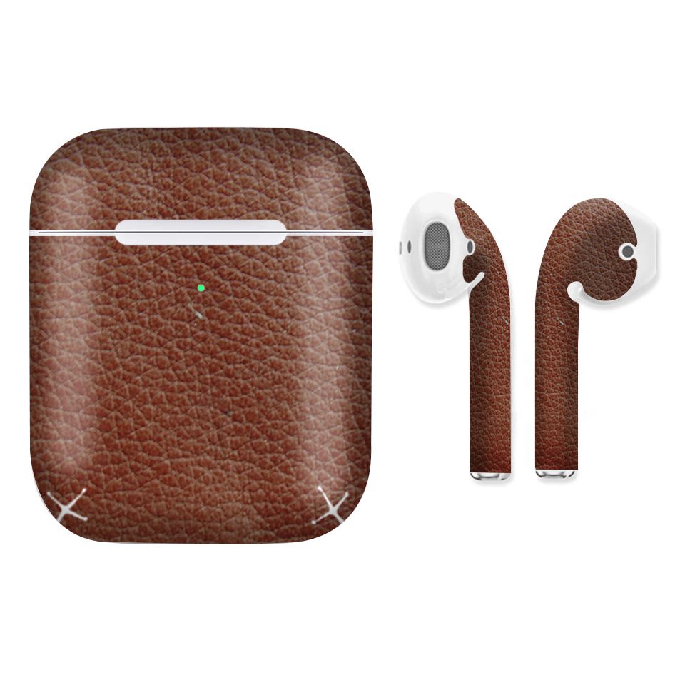 Miếng dán skin chống bẩn cho tai nghe AirPods in hình Vân Da - Da016 (bản không dây 1 và 2)