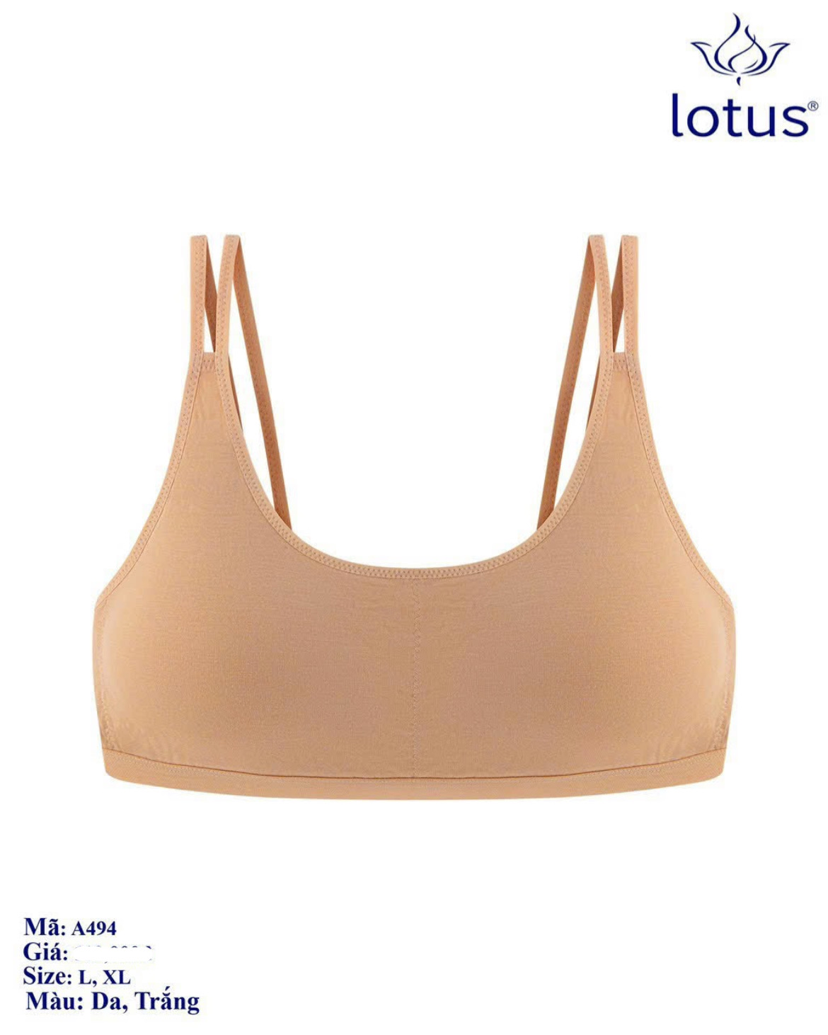 Áo lá học sinh Lotus A494 cotton cao cấp bản trơn đơn giản hai dây
