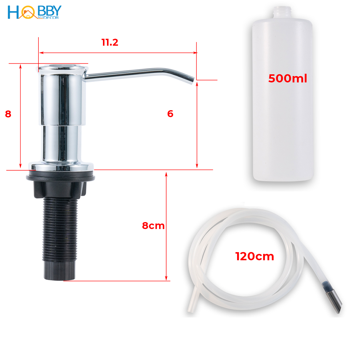 Vòi hút nước rửa chén gắn chậu inox 304 xước Hobby home decor NRC8