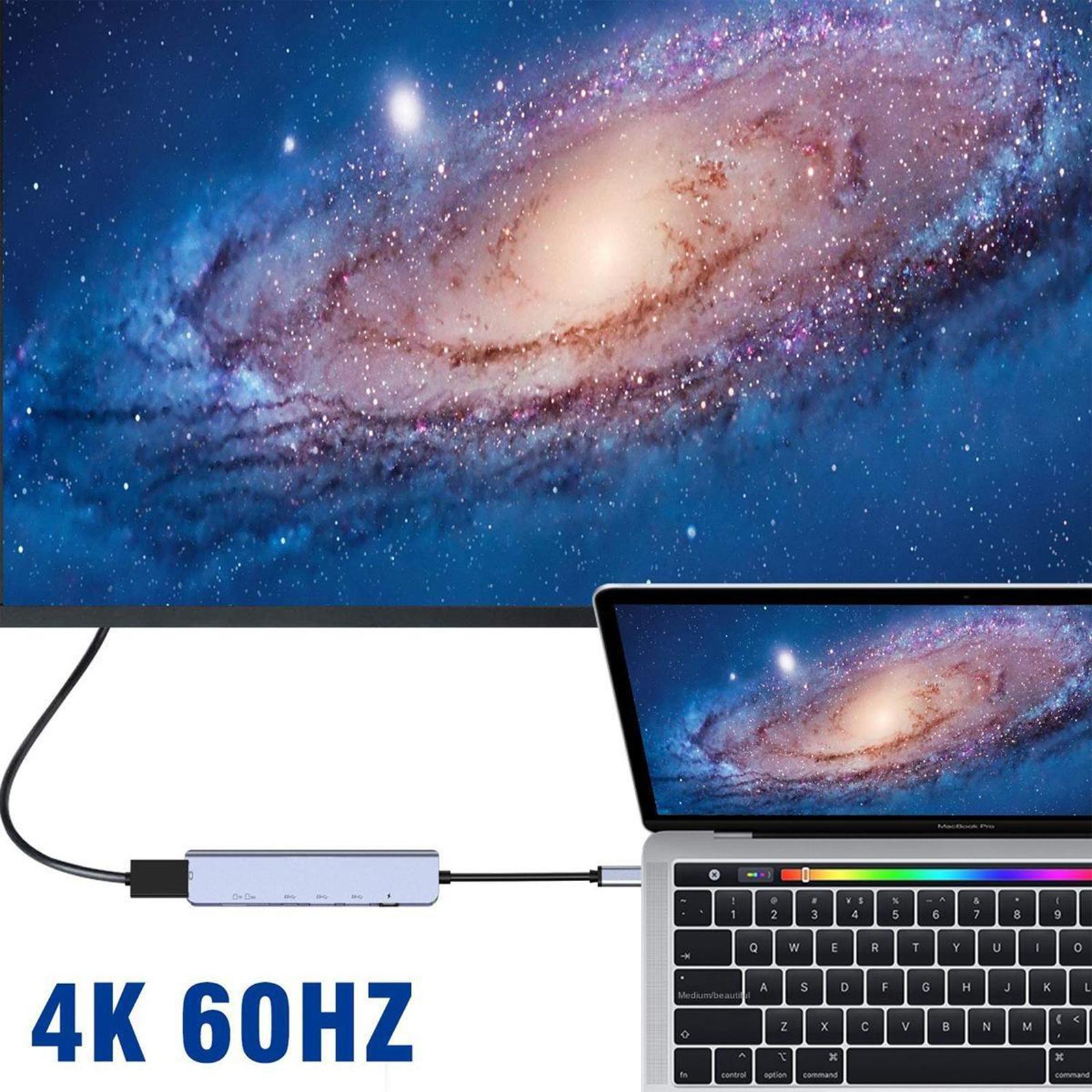 New Type C to USB-C 4K HDMI Adapter Hub Dock with PD Charge for MacBook