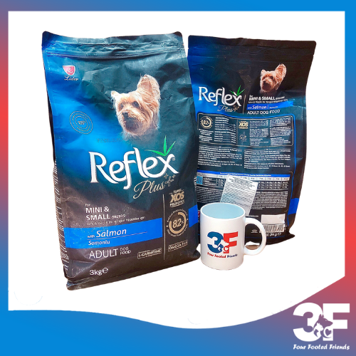 Thức ăn hạt chó Reflex Plus Mini &amp;amp; Breeds Vị Cá Hồi Cho Chó Con Và Chó Nhỏ Bao 3KG - Bao Bì Chính Hãng