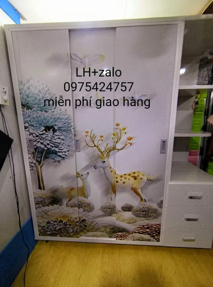 Tủ nhựa đài loan 3 cánh 1 kệ cửa lùa