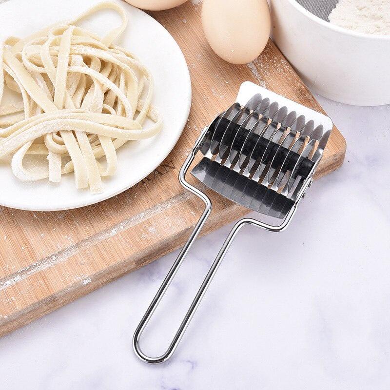Noodle Cutter Pasta Machine Stainless Steel Noodle Cutter DIY Hand-Made Simple Line Handle Noodle Cutter Semi-Automatic Cutter