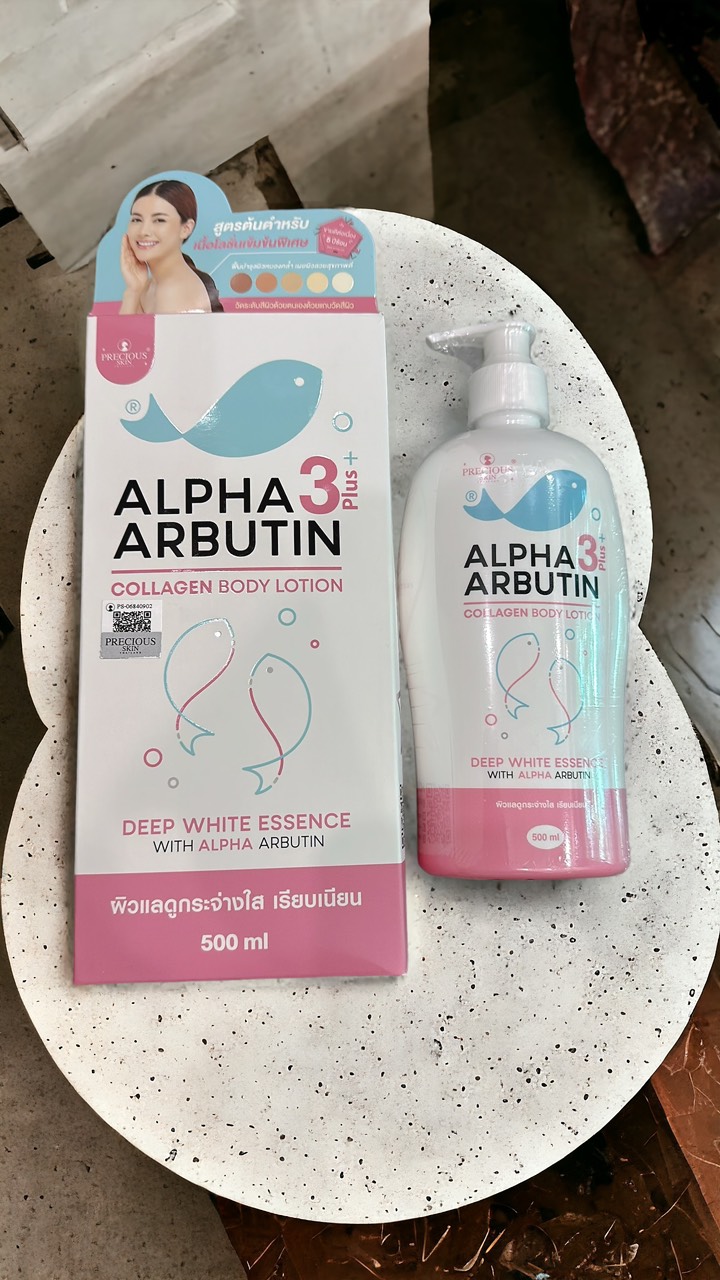 Sữa Dưỡng Thể Trắng Da, Dưỡng ẩm Alpha Arbutin 3+ Plus Collagen Lotion 500ml Thái lan(Bản Nội Địa Thái Lan)